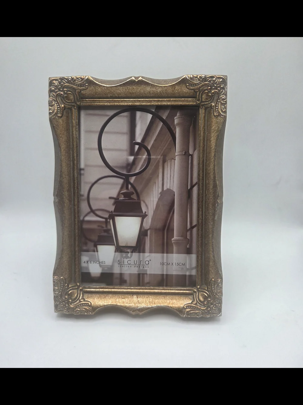 Sicura Italian Designs Gold Ornate 4 X 6 Photo Frame